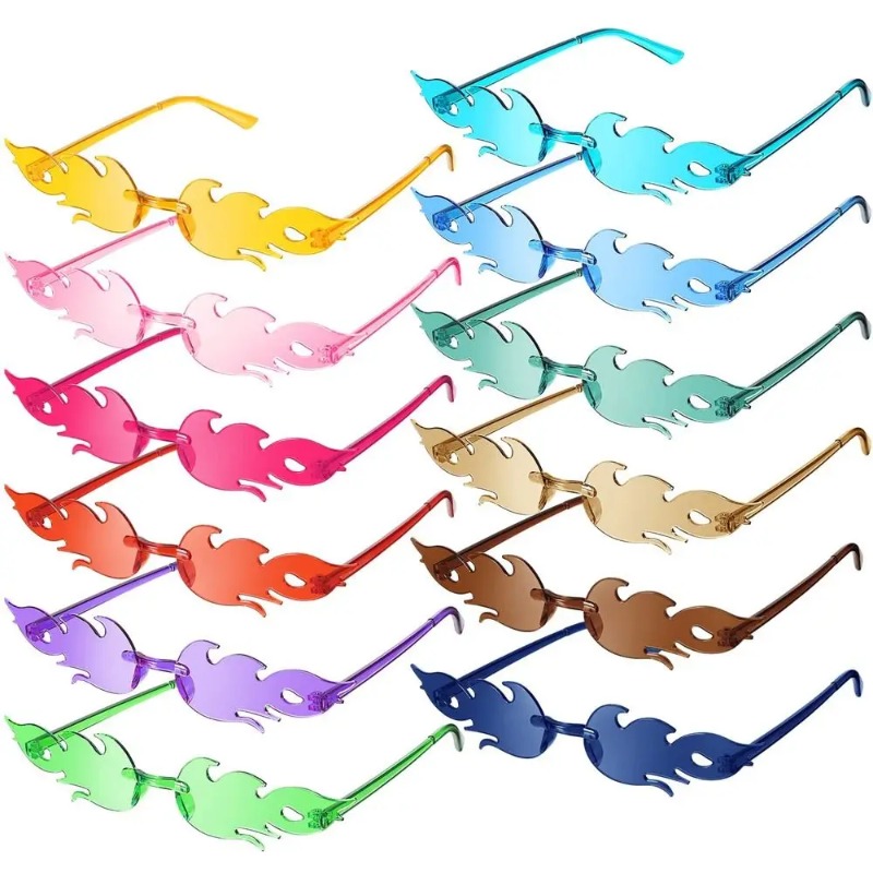 Designer Sunglasses - แว่นกันแดด Fire Flame สำหรับผู้หญิง ดีไซน์ไร้กรอบ แฟชั่นอินเทรนด์