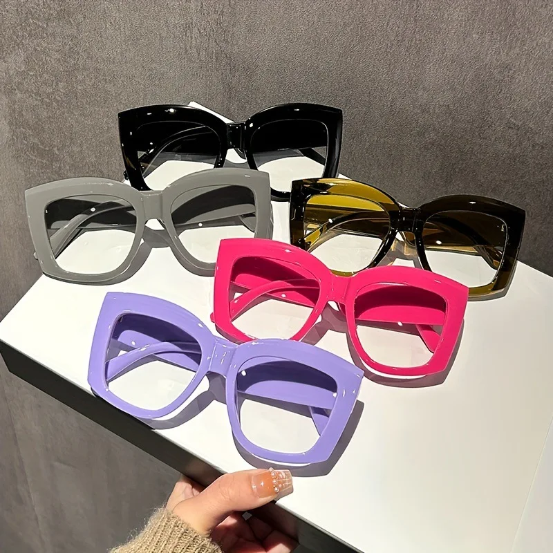 Sunglasses Uv400 - แว่นตาทรงสี่เหลี่ยมดีไซน์ใหม่ ทันสมัย ใช้งานได้หลากหลาย แว่นกันแดดสไตล์คลาสสิกย้อนยุค ป้องกันรังสียูวี 400