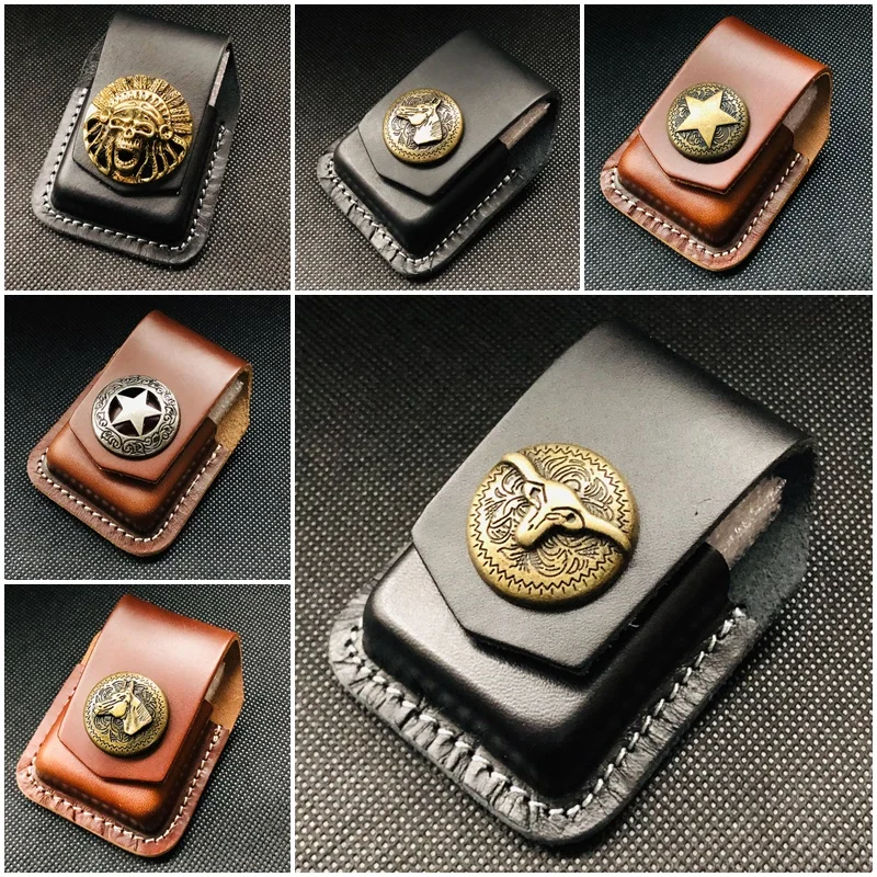 Premium Cigar Case - กระเป๋าคาดเอวหนังคุณภาพสูงแบบคลาสสิกหลายสไตล์สำหรับใส่ไฟแช็คซิปโป ซองใส่ไฟแช็คแบบเข็มขัด