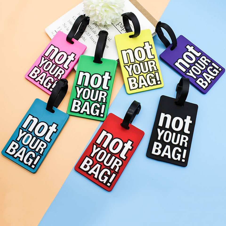 Travel Luggage Set - Creative Letter ไม่ใช่กระเป๋าของคุณอุปกรณ์เสริมการเดินทางกระเป๋าเดินทางกระเป๋าเดินทางการ์ตูนสไตล์แฟชั่นซิลิคอนแบบพกพาป้ายเดินทาง