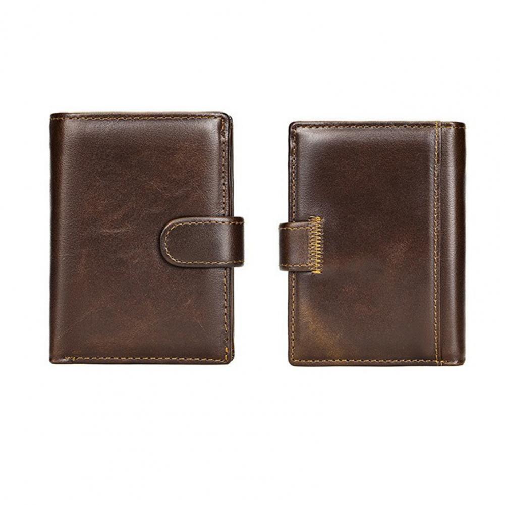 Leather Wallet Men - กระเป๋าสตางค์ผู้ชายสำหรับเดินทาง กระเป๋าสตางค์ผู้ชายสไตล์วินเทจ กระเป๋าสตางค์หนังเทียมผู้ชาย ป้องกัน RFID แบบพับสองทบ