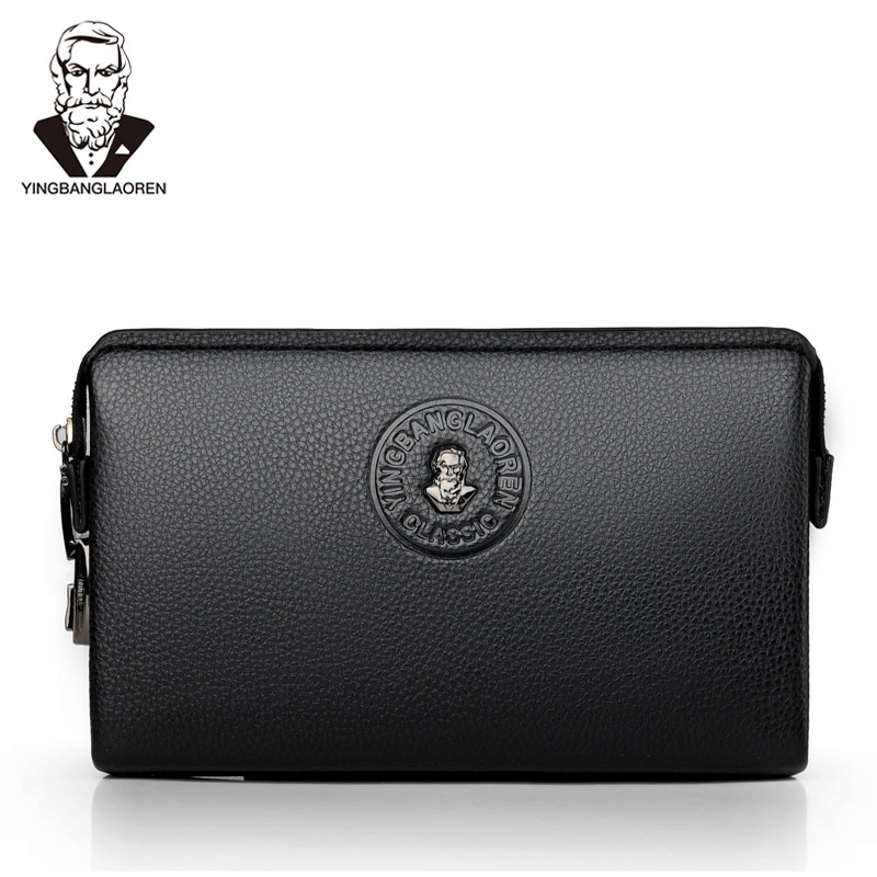 Leather Wallet Men - กระเป๋าสตางค์ใบยาวสำหรับผู้ชาย กระเป๋าใส่โทรศัพท์มือถือ กระเป๋าสะพายข้างผู้ชาย ป้องกันการโจรกรรม กระเป๋าล็อคลายนิ้วมือสำหรับผู้ชาย กระเป๋าถือหนังสำหรับผู้ชาย
