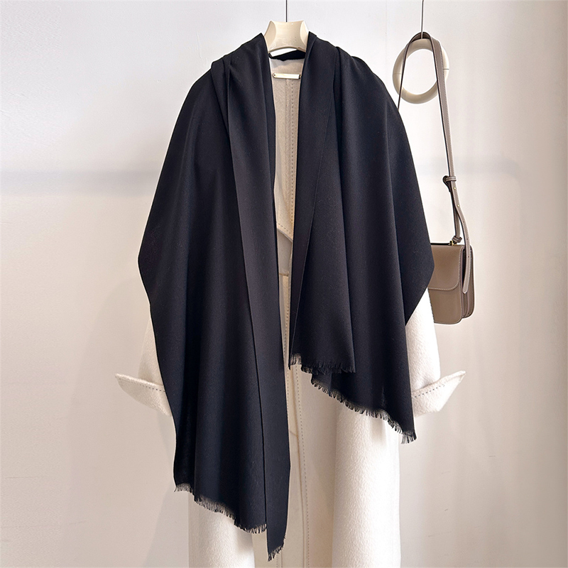 Cashmere Scarf - ผ้าพันคอแคชเมียร์ฤดูหนาวสุดหรูสำหรับผู้หญิง ผ้าพันคอไหมพรมสีพื้น ผ้าพันคอพัชมีนาอุ่นๆ ผ้าคลุมไหล่พู่ห้อยระย้า ผ้าพันคอพารีโอเนื้อนุ่ม ผ้าพันคอบูฟันดา