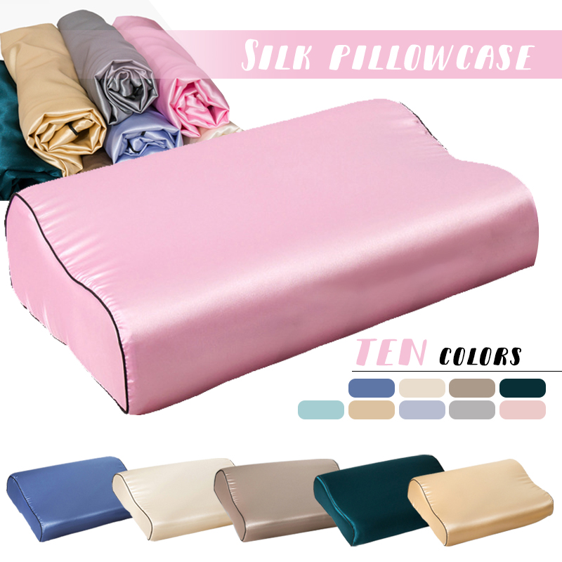 Silk Pillowcase - ปลอกหมอนผ้าซาตินเลียนแบบผ้าไหมลาเท็กซ์สำหรับผมและผิวหนัง ปลอกหมอนรองนอนเมมโมรี่โฟมซาตินที่เป็นมิตรต่อผิว 30x50 ซม./40x60 ซม.
