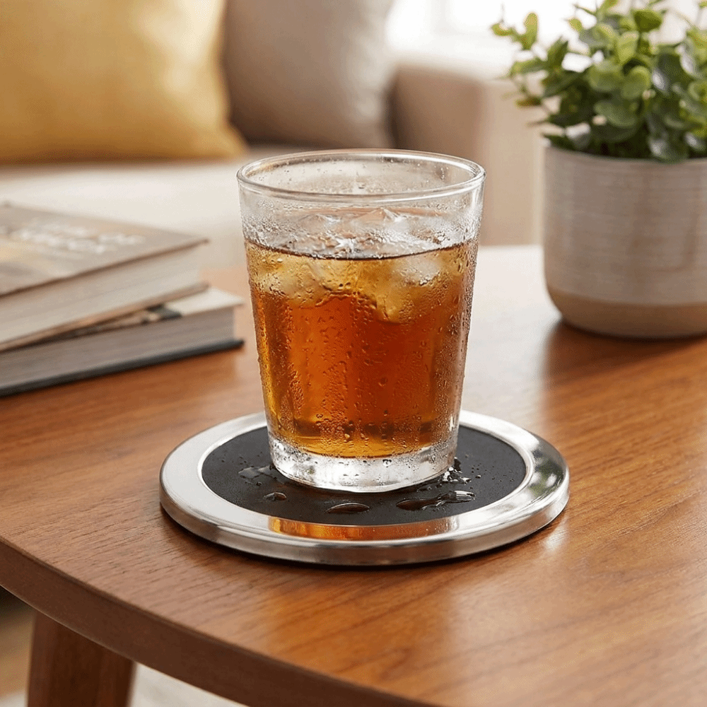 ชุดจานรองแก้วสแตนเลสทรงกลม 6 ช - Marble Coaster Set บทวิจารณ์และราคา