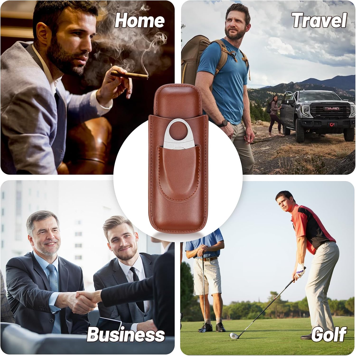 กล่องซิการ์หนังแบบพกพา 2 นิ้ว  - Premium Cigar Case บทวิจารณ์และราคา