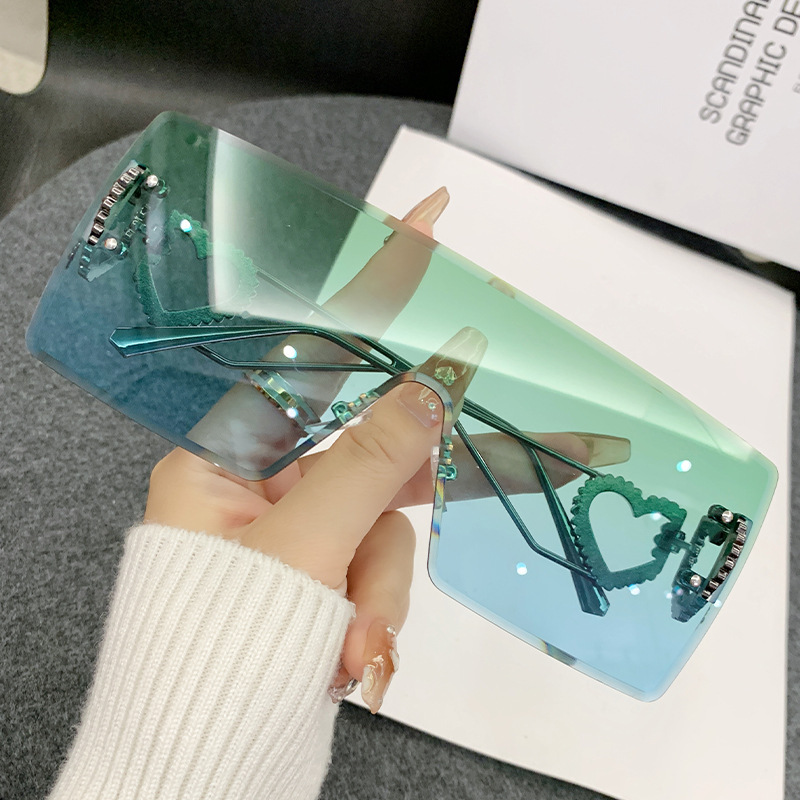 แว่นกันแดดแฟชั่นทรงหัวใจไร้กรอ - Sunglasses Uv400 บทวิจารณ์และราคา