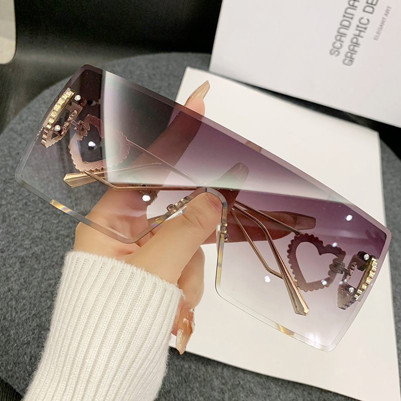 แว่นกันแดดแฟชั่นทรงหัวใจไร้กรอ - Sunglasses Uv400 บทวิจารณ์และราคา