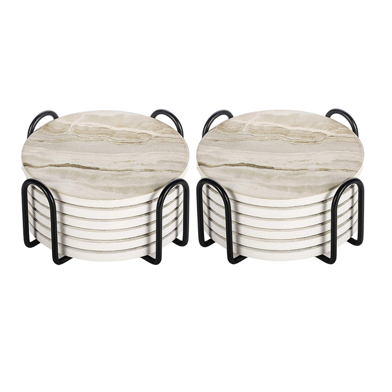 ชุดแผ่นรองแก้วแบบดูดซับ AT05 ล - Marble Coaster Set บทวิจารณ์และราคา