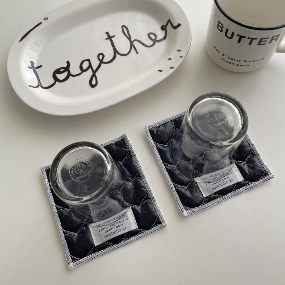 แผ่นรองแก้วผ้าฝ้ายลายควิลท์แบบ - Marble Coaster Set บทวิจารณ์และราคา