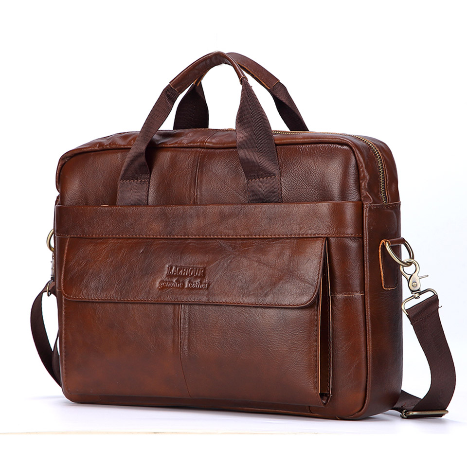 ผู้ชายหนังแท้กระเป๋าถือหนังแล็ - Leather Briefcase บทวิจารณ์และราคา