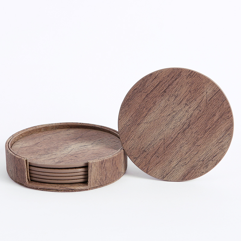 WOTOR 6 ชิ้น/ล็อตวงกลมไม้หนังไ - Marble Coaster Set บทวิจารณ์และราคา