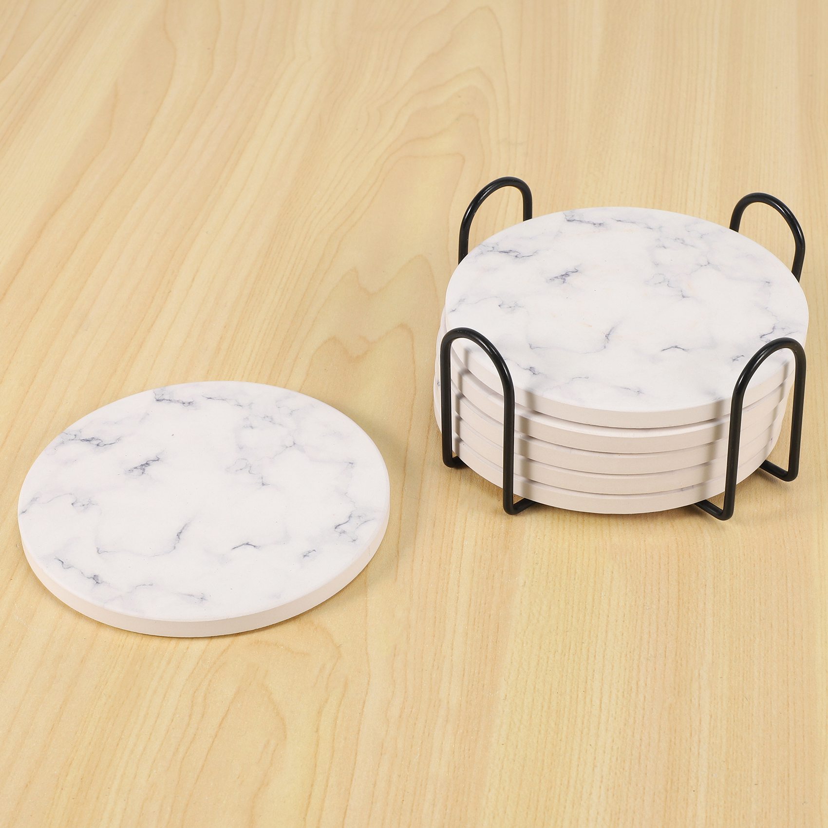 ABAH-ที่รองแก้วดูดซับน้ำสำหรับ - Marble Coaster Set บทวิจารณ์และราคา