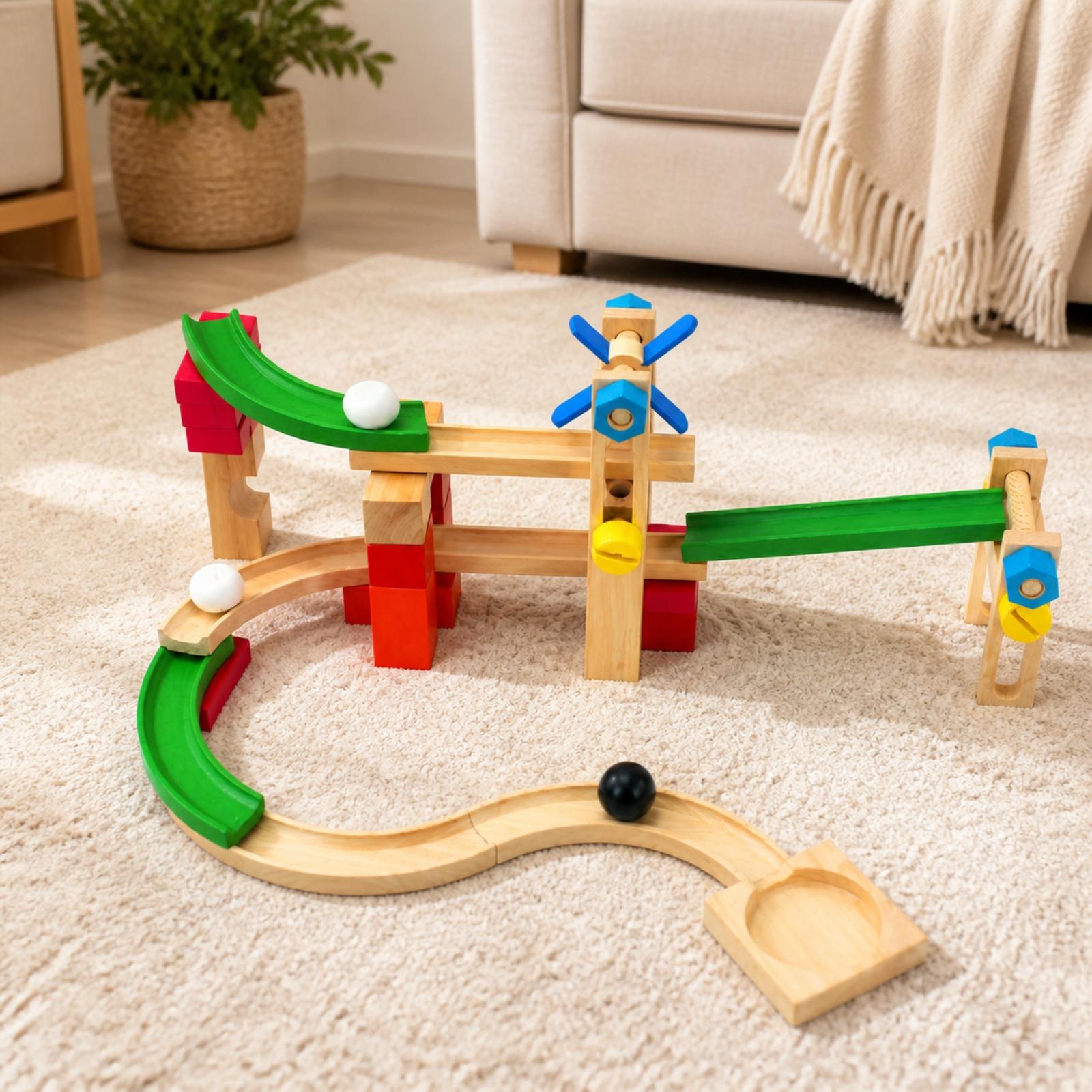 ชุดของเล่นรางลูกแก้วไม้สำหรับเ - Marble Coaster Set บทวิจารณ์และราคา