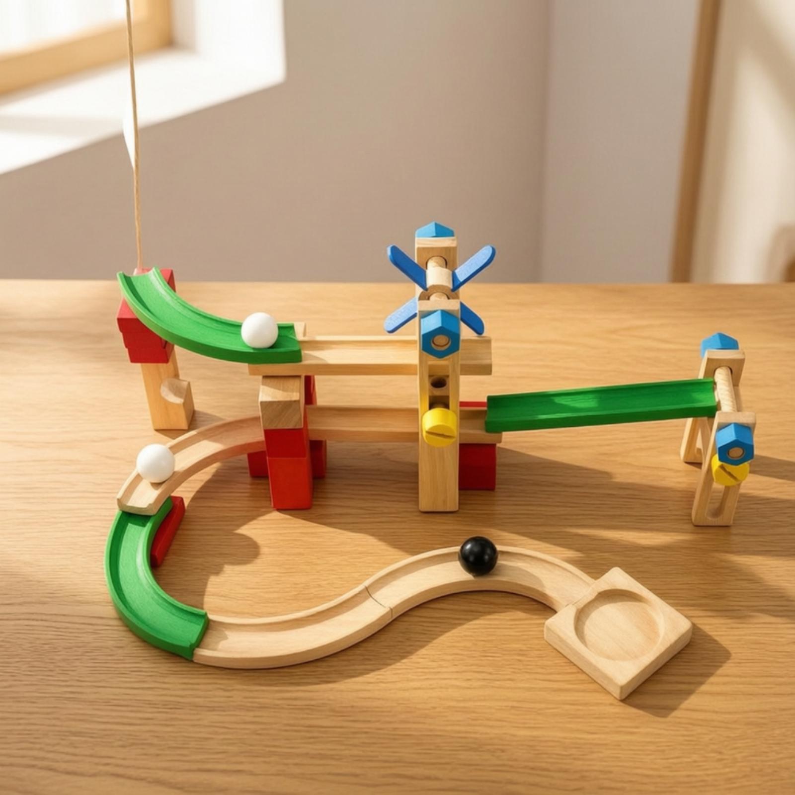 ชุดของเล่นรางลูกแก้วไม้สำหรับเ - Marble Coaster Set บทวิจารณ์และราคา