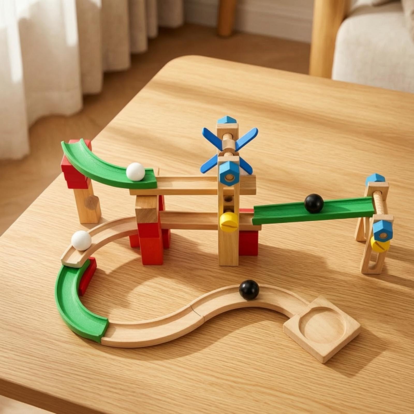 ชุดของเล่นรางลูกแก้วไม้สำหรับเ - Marble Coaster Set บทวิจารณ์และราคา