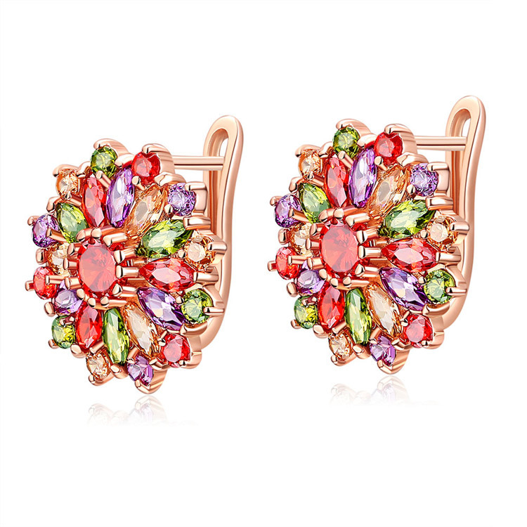 ต่างหูคริสตัลธรรมชาติประดับดอก - Gold Plated Jewelry บทวิจารณ์และราคา