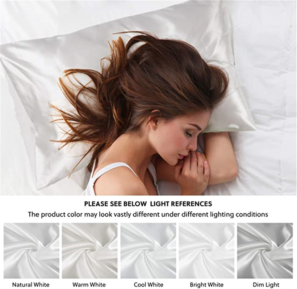 2 ชิ้น/ล็อต Solid Silky ซาติน  - Silk Pillowcase บทวิจารณ์และราคา