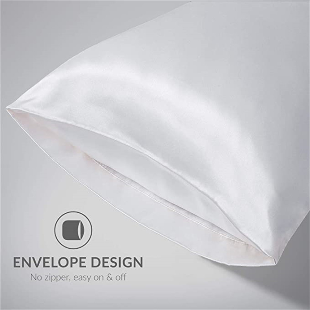 2 ชิ้น/ล็อต Solid Silky ซาติน  - Silk Pillowcase บทวิจารณ์และราคา