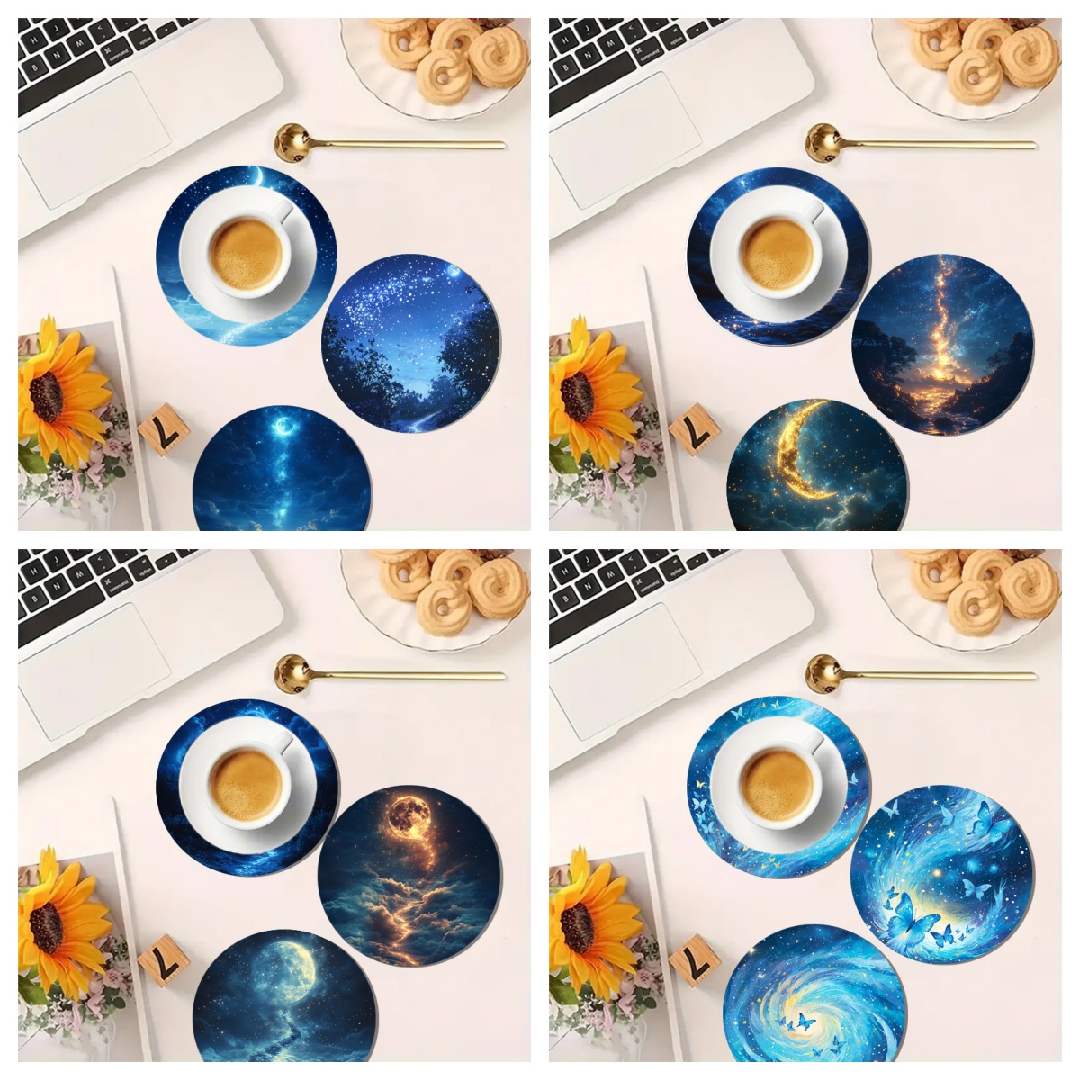 ชุดจานรองแก้วลายดาวหลากสี 4 ชิ - Marble Coaster Set บทวิจารณ์และราคา