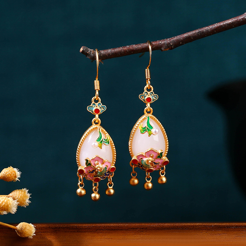 ต่างหูหยกธรรมชาติ ดีไซน์สวยงาม - Gold Plated Jewelry บทวิจารณ์และราคา