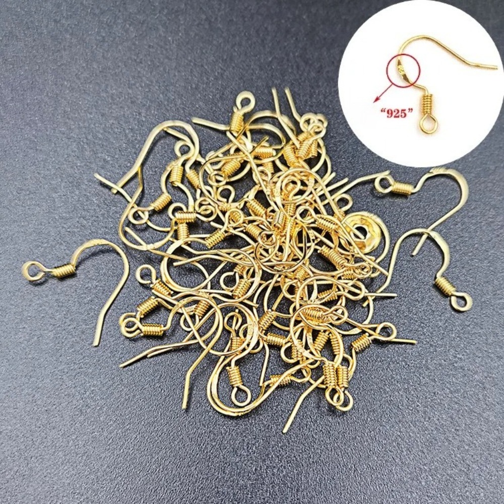 ตะขอต่างหูชุบทอง 100 ชิ้น อุปก - Gold Plated Jewelry บทวิจารณ์และราคา