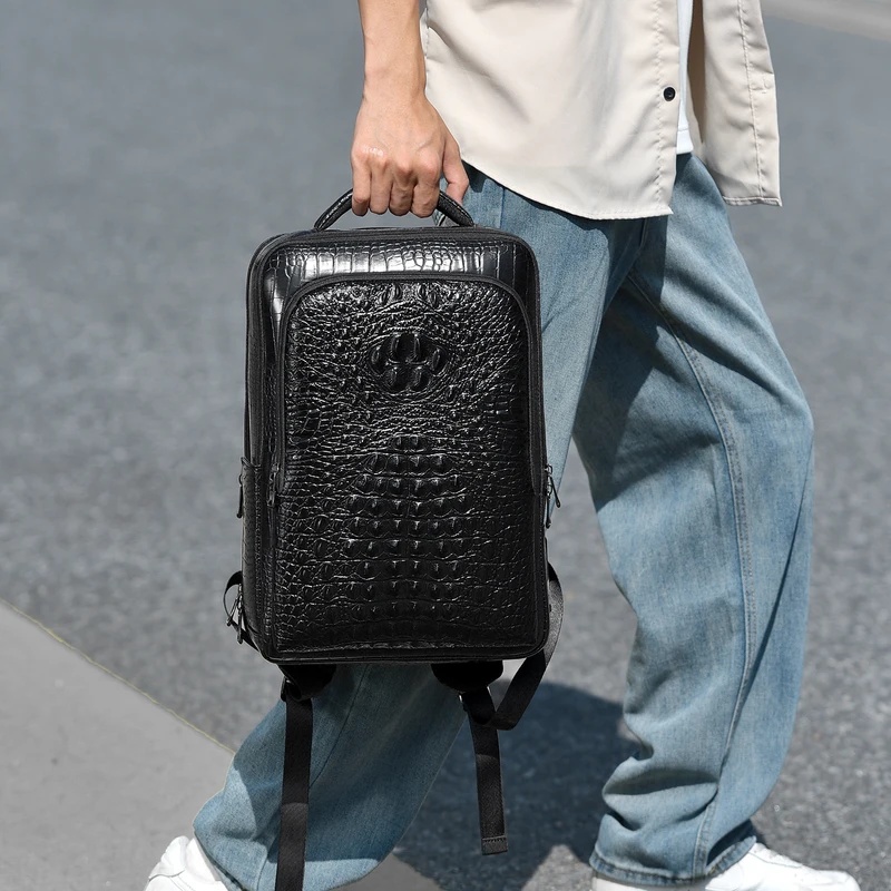 กระเป๋าเป้สะพายหลังหนังลายจระเ - Leather Briefcase บทวิจารณ์และราคา