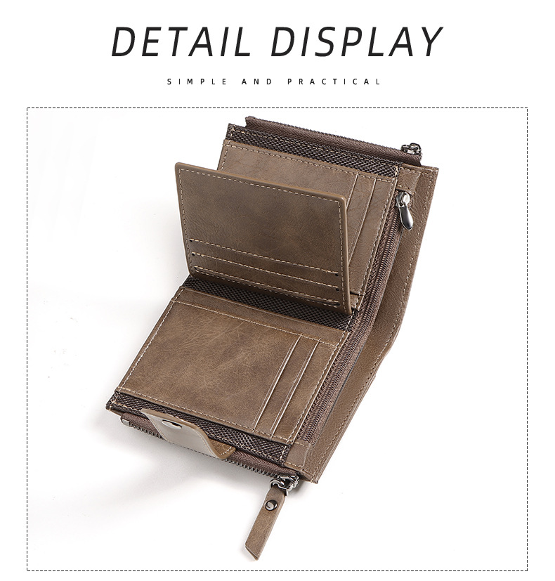 กระเป๋าสตางค์หนังแท้ทรงบางสำหร - Leather Wallet Men บทวิจารณ์และราคา