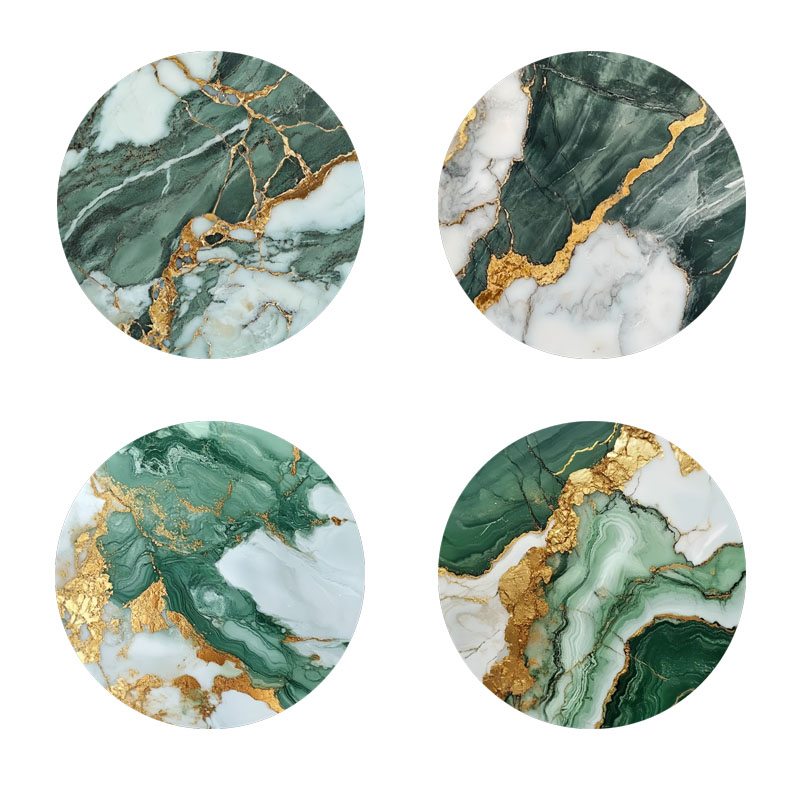 ที่รองแก้วลายหินอ่อน 4 ชิ้น เห - Marble Coaster Set บทวิจารณ์และราคา
