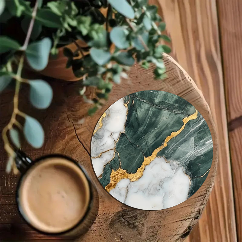 ที่รองแก้วลายหินอ่อน 4 ชิ้น เห - Marble Coaster Set บทวิจารณ์และราคา