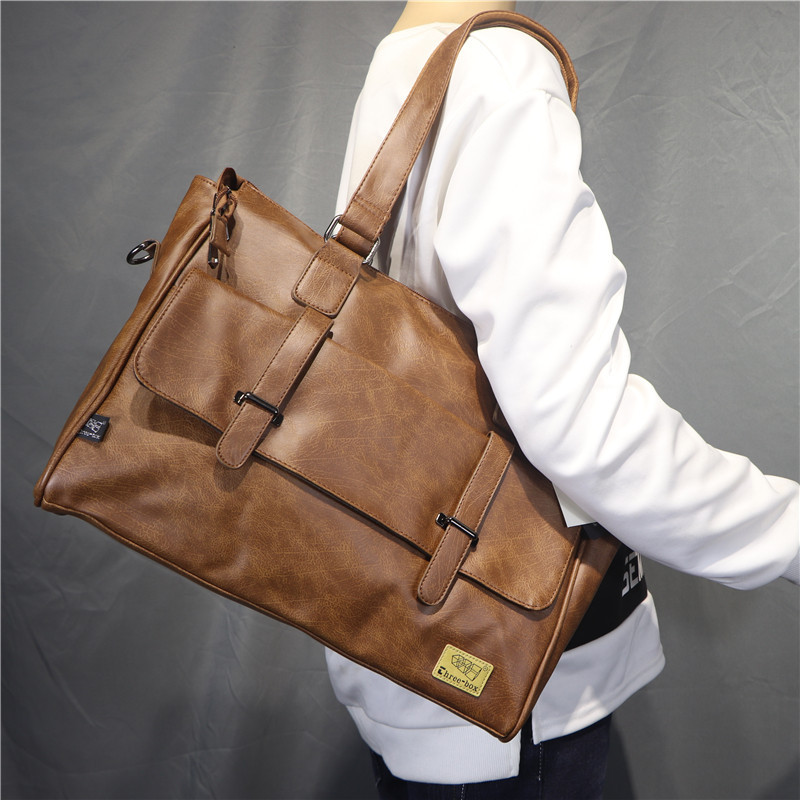 กระเป๋าสะพายไหล่หนังดีไซน์เกาห - Leather Briefcase บทวิจารณ์และราคา