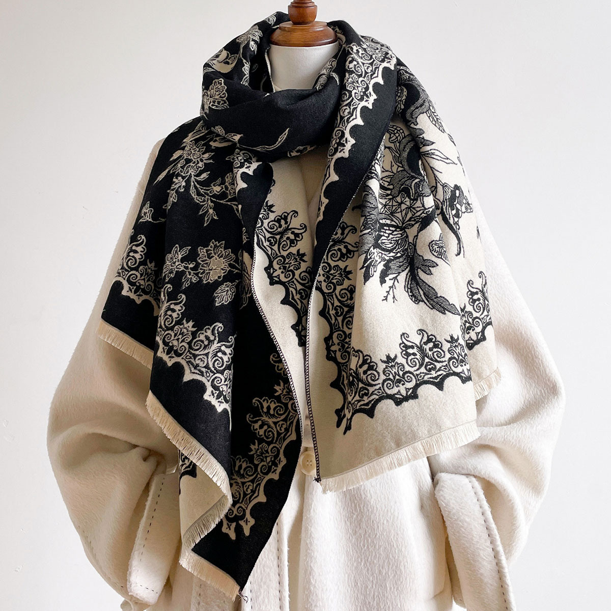ผ้าพันคอแคชเมียร์เทียมสำหรับผู - Cashmere Scarf บทวิจารณ์และราคา